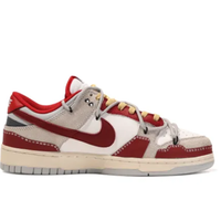 Custom Dunk Extra Lace Red White Font