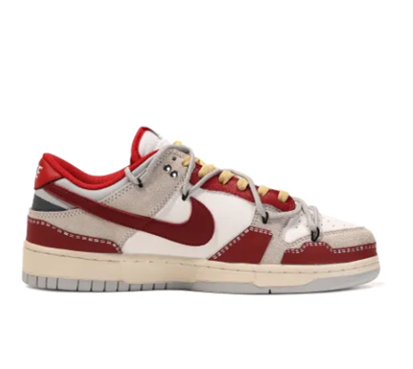 Custom Dunk Extra Lace Red Light Gray White