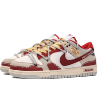 Custom Dunk Extra Lace Red White Font