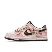 Custom Dunk Extra Lace Pink Brown White