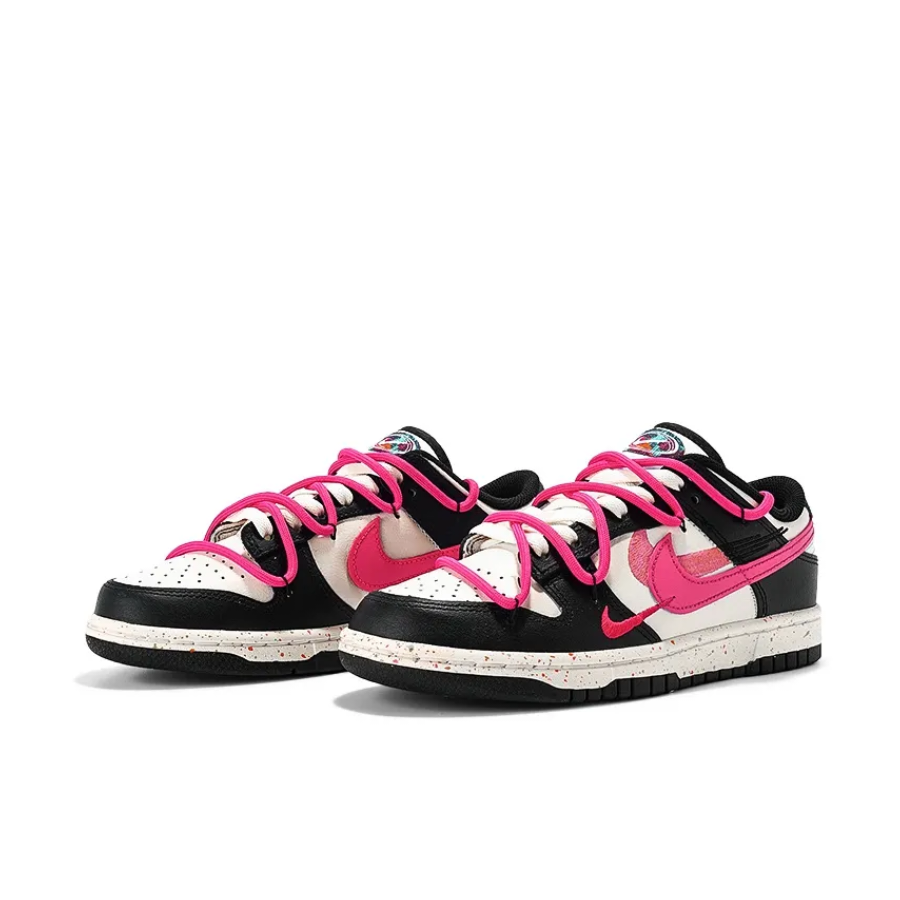 Custom Dunk Extra Lace Dark Pink Black