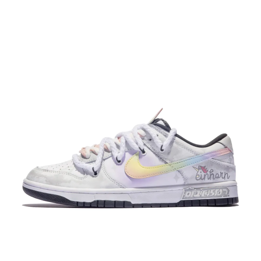 Custom Dunk Extra Lace Gray Unicorn Yellow