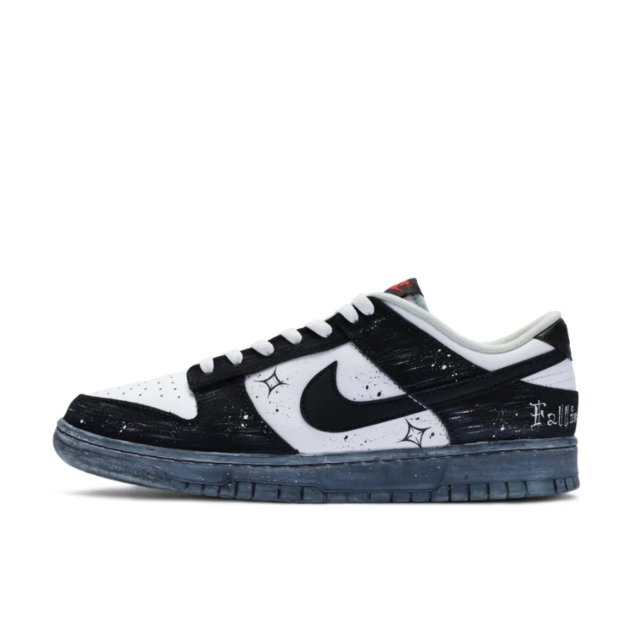 Custom Dunk Extra Lace Black White Four-Pointed Star