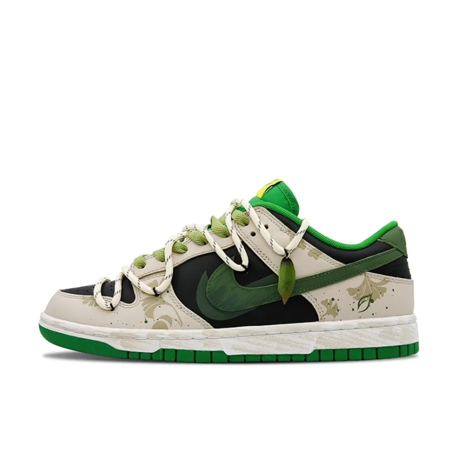 Custom Dunk  Extra Lace Dark Green Ginkgo Biloba