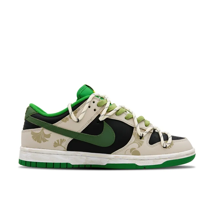 Custom Dunk  Extra Lace Dark Green Ginkgo Biloba