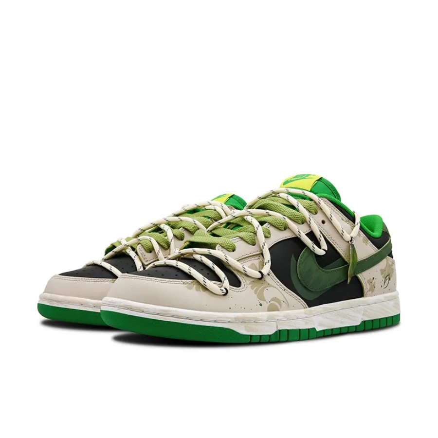 Custom Dunk  Extra Lace Dark Green Ginkgo Biloba