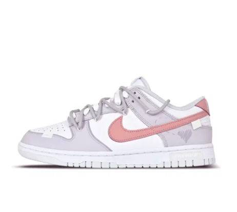 Custom Dunk Extra Lace Pink Swoosh Light Purple