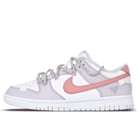 Custom Dunk Extra Lace Pink Swoosh Light Purple