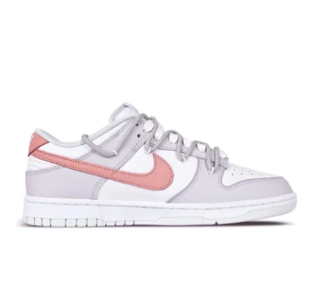 Custom Dunk Extra Lace Pink Swoosh Light Purple