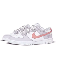 Custom Dunk Extra Lace Pink Swoosh Light Purple