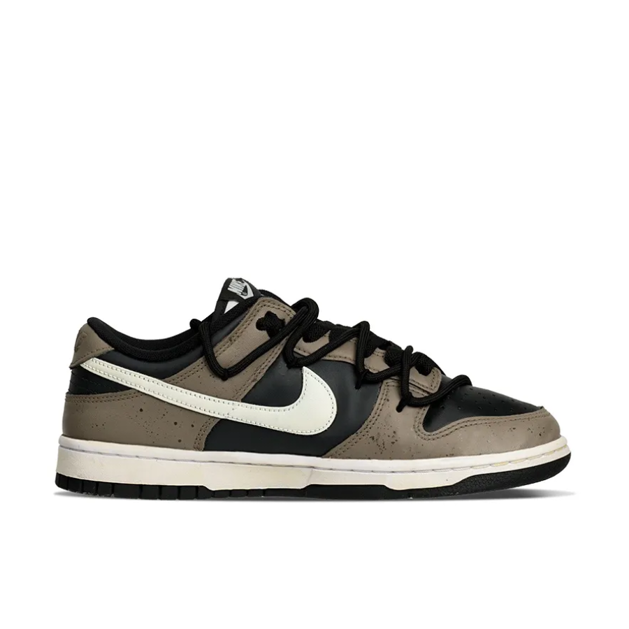 Custom Dunk Extra Lace White Swoosh Black Mocha Panda