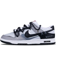 Custom Dunk Extra Lace Black Light Gray White