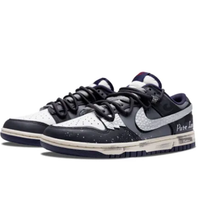 Custom Dunk Extra Lace Dark Pink Swoosh Shadow Black White