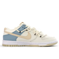 Custom Dunk Extra Lace Light Blue Black Swoosh White