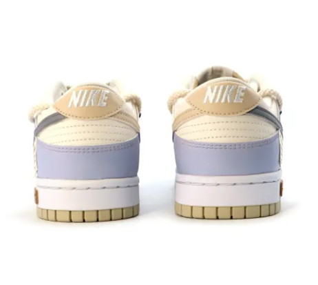 Custom Dunk Extra Lace Light Purple Gray Swoosh White