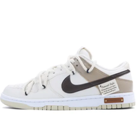 Custom Dunk Extra Lace Black Swoosh Light Brown White