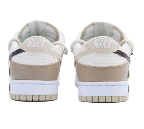 Custom Dunk Extra Lace Black Swoosh Light Brown White