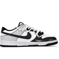 Custom Dunk Extra Lace Black Swoosh White Gray