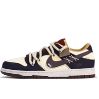 Custom Dunk Extra Lace Brown Swoosh Black White