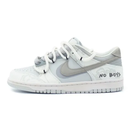 Custom Dunk Extra Lace Gray Swoosh No Boys Font