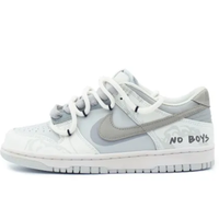 Custom Dunk Extra Lace Gray Swoosh No Boys Font