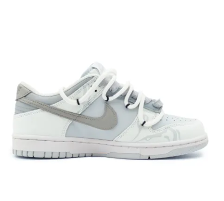 Custom Dunk Extra Lace Gray Swoosh No Boys Font