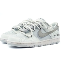 Custom Dunk Extra Lace Gray Swoosh No Boys Font