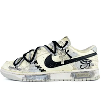 Custom Dunk Extra Lace Black Cross Eye White