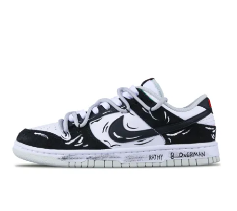 Custom Dunk Extra Lace Black White Stripe