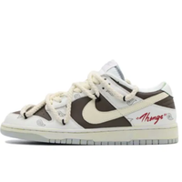 Custom Dunk Extra Lace Brown Red Font White