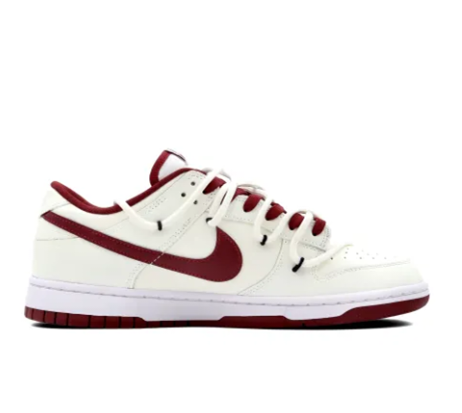 Custom Dunk Extra Lace Red Swoosh Gray Font