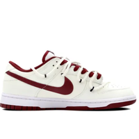 Custom Dunk Extra Lace Red Swoosh Gray Font