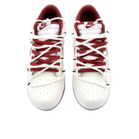 Custom Dunk Extra Lace Red Swoosh Gray Font