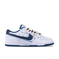 Custom Dunk Extra Lace Dark Blue Swoosh Shadow White