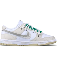 Custom Dunk Extra Lace Metal Chain Gray Swoosh White