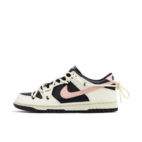 Custom Dunk Extra Lace Pink Swoosh Black Beige