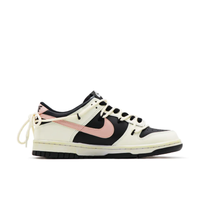 Custom Dunk Extra Lace Pink Swoosh Black Beige