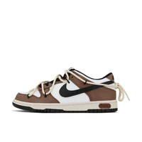 Custom Dunk Extra Lace Black Swoosh Brown Beige