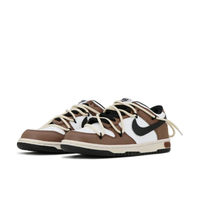 Custom Dunk Extra Lace Black Swoosh Brown Beige