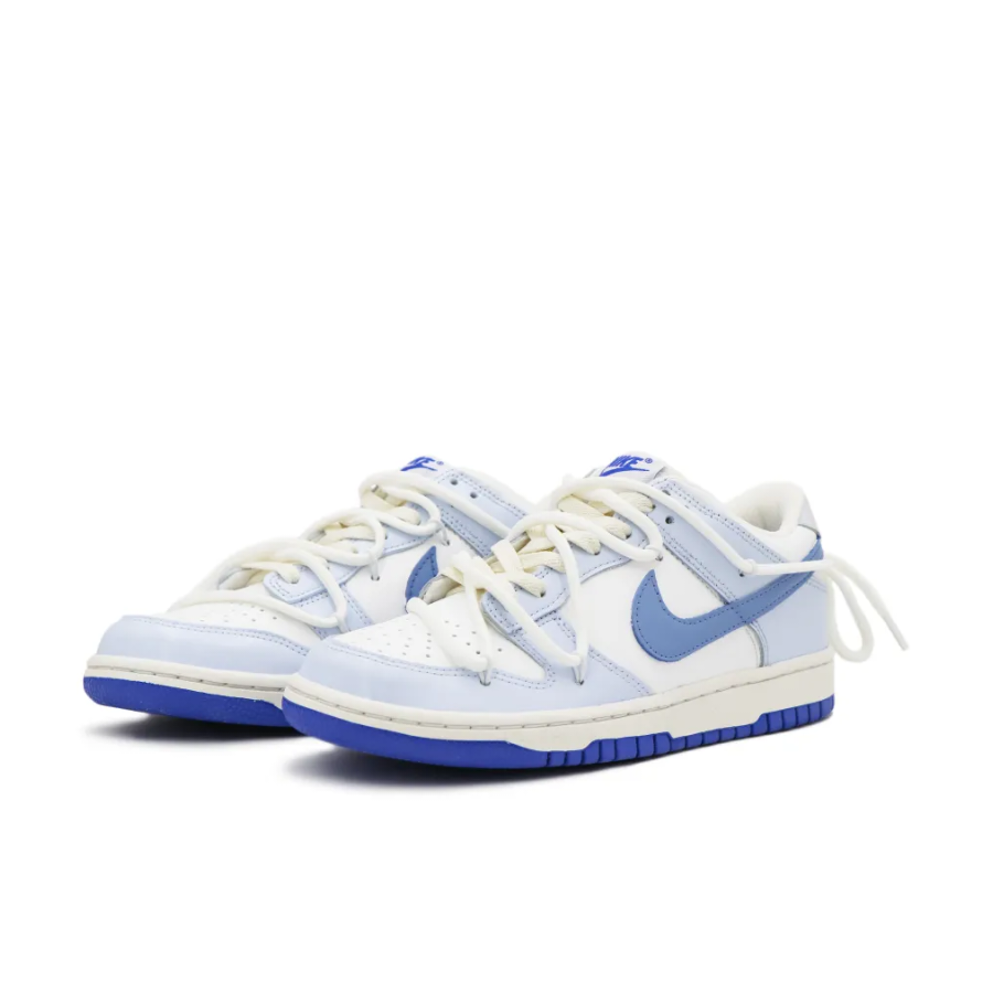 Custom Dunk Extra Lace Dark Blue Swoosh Light Blue Beige