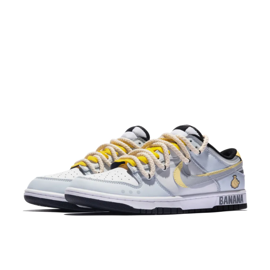 Custom Dunk Extra Lace Yellow Gray