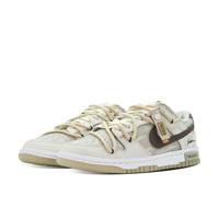 Custom Dunk Extra Lace Black Swoosh Beige