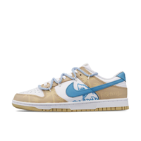 Custom Dunk Extra Lace Dark Blue Swoosh Shark Khaki Coconut