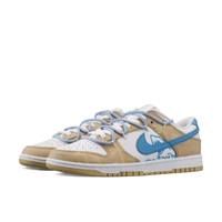 Custom Dunk Extra Lace Dark Blue Swoosh Shark Khaki Coconut