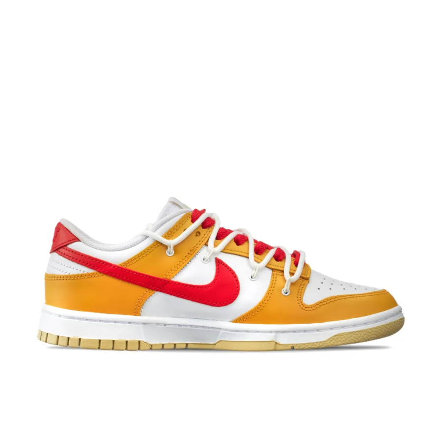 Custom Dunk Extra Lace Red Swoosh Yellow