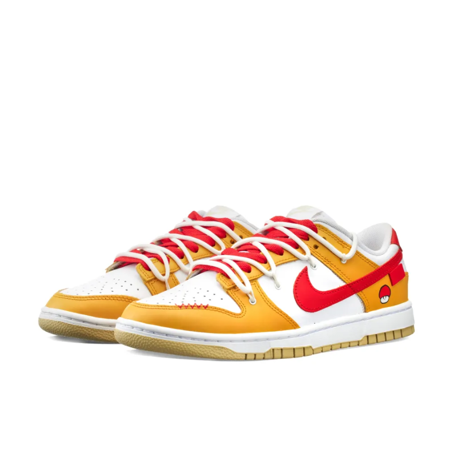 Custom Dunk Extra Lace Red Swoosh Yellow