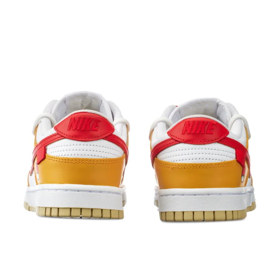 Custom Dunk Extra Lace Red Swoosh Yellow