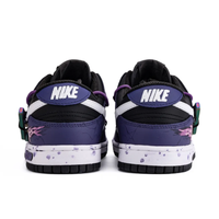 Custom Dunk Extra Lace Purple White Laying Metal Swoosh