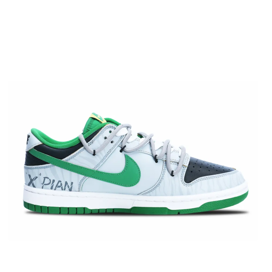 Custom Dunk Extra Lace Green Black Gray Font