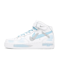 Custom Air Force 1 Mid Broken Swoosh Blue